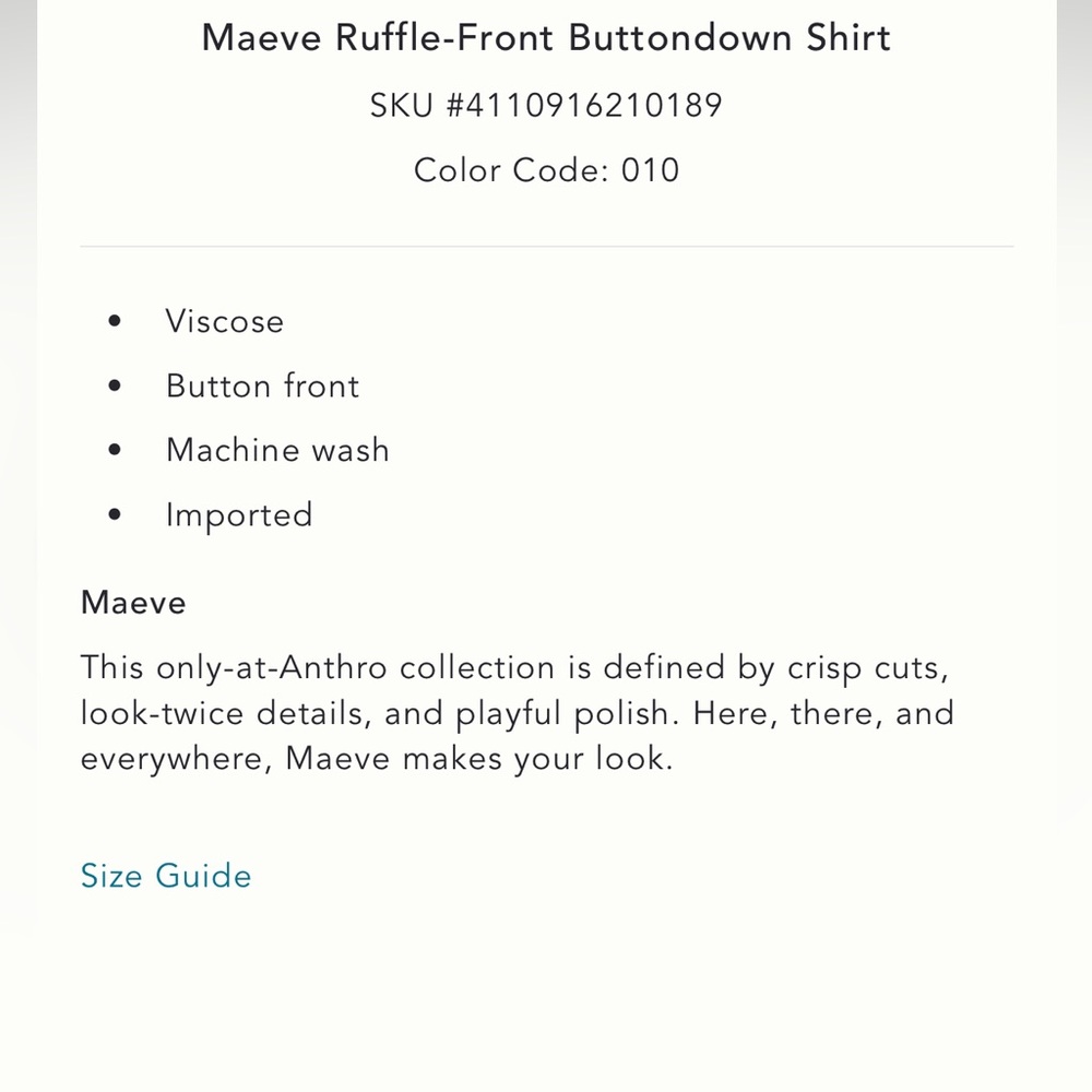 Maeve White Ruffled Blouse - Picture 9 of 9